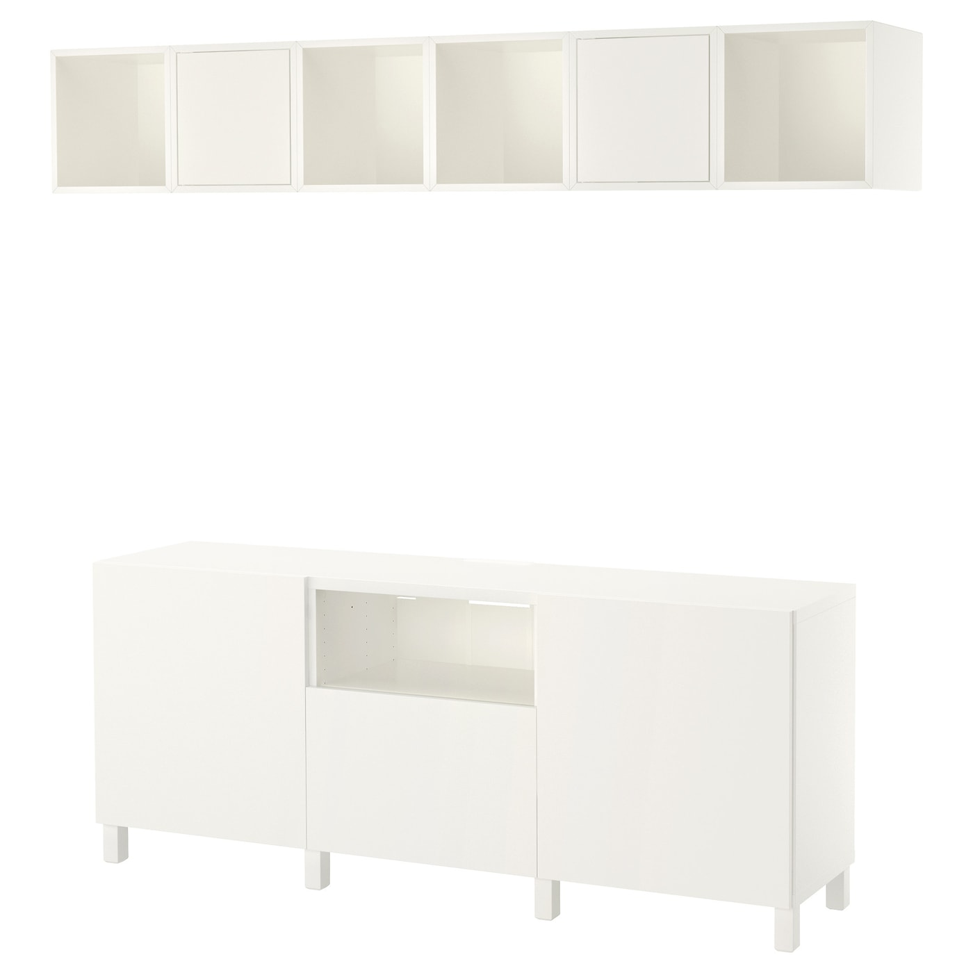 IKEA BESTÅ / EKET kombinacja szafek pod TV, biały, 210x42x220 cm