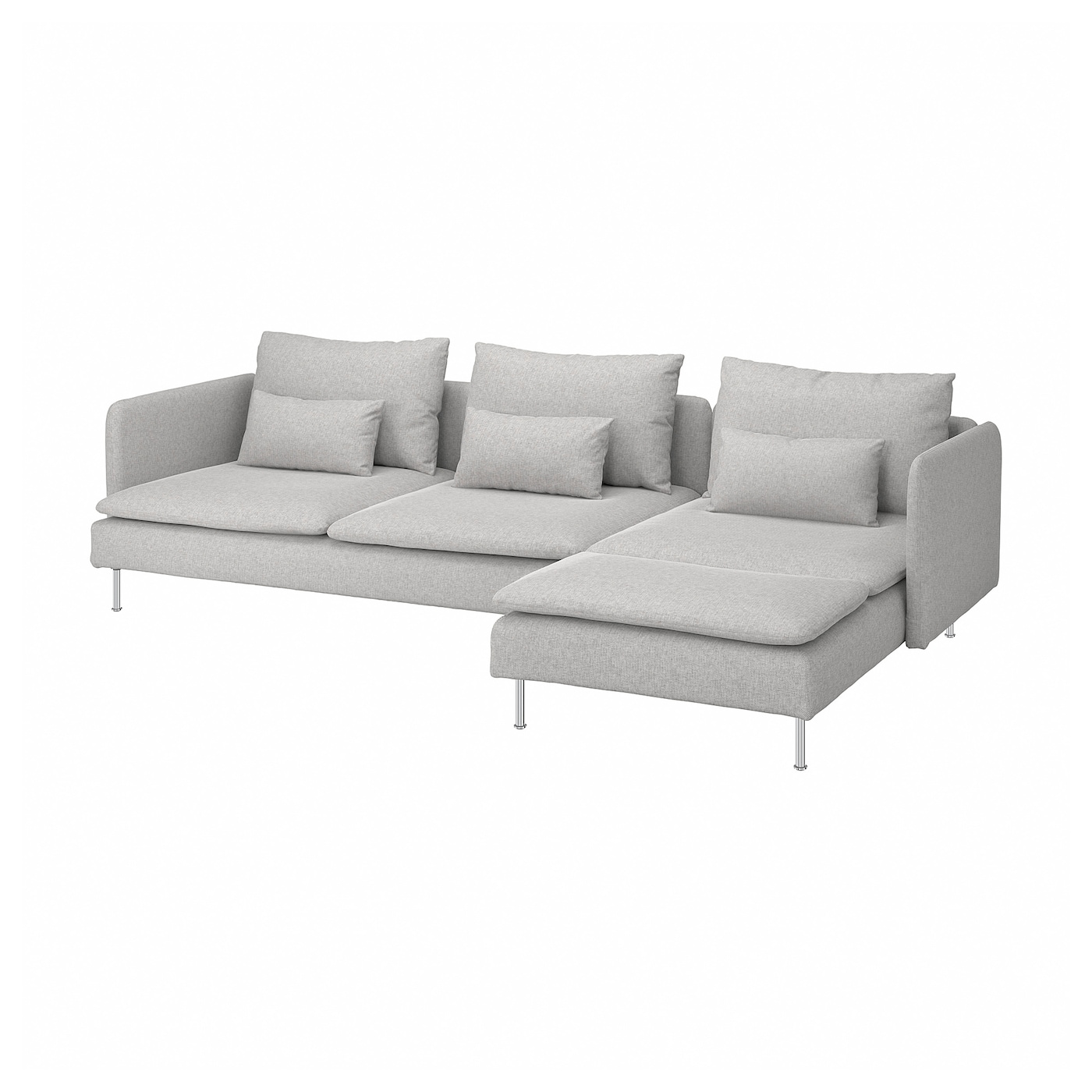 IKEA SÖDERHAMN sofa 4-osobowa z szezlongiem, Tallmyra biały/czarny, Szerokość: 291 cm