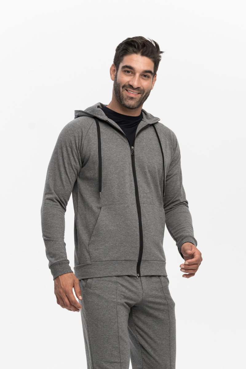Bluza dresowa z bawełny organicznej Tony, szara