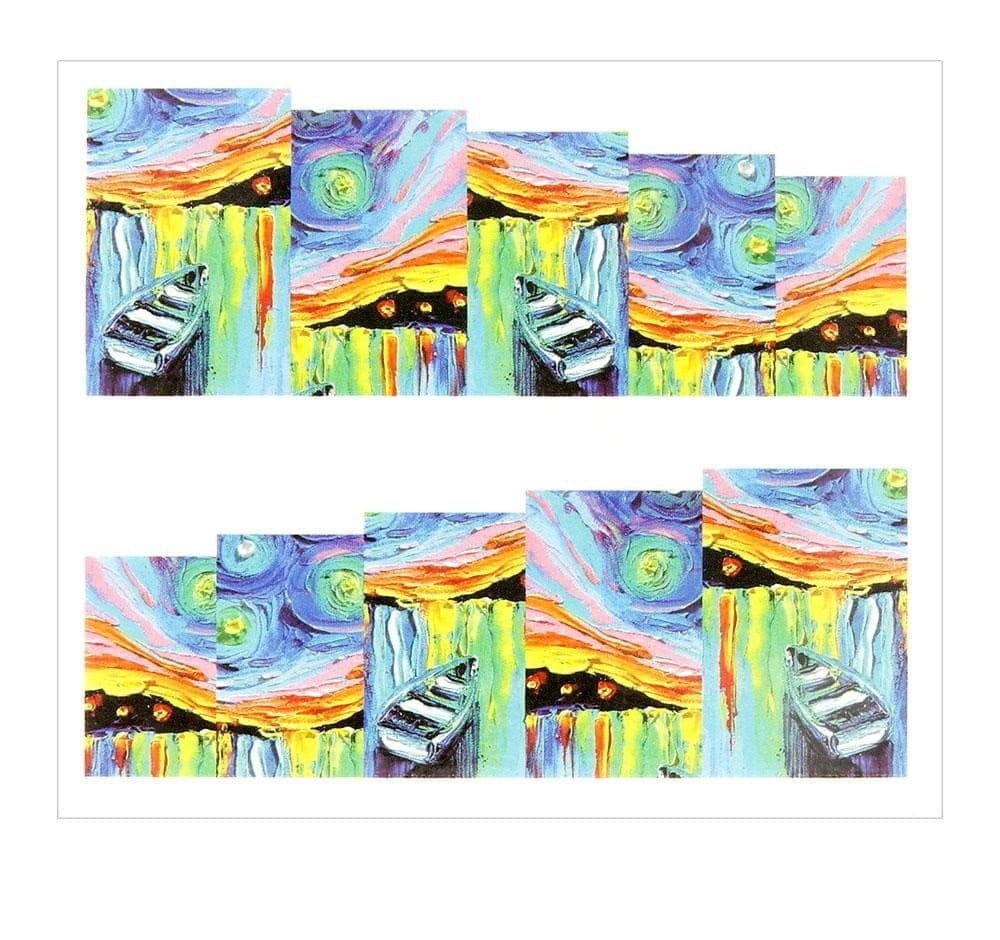 Naklejki wodne do paznokci arkusz 6,5 x 5,5 cm na 10 palców a Nr 171