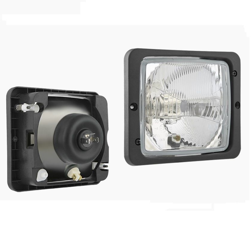 Reflektor przedni typu H4 z ramką i żarówką 172x142 RE.22879 Wesem