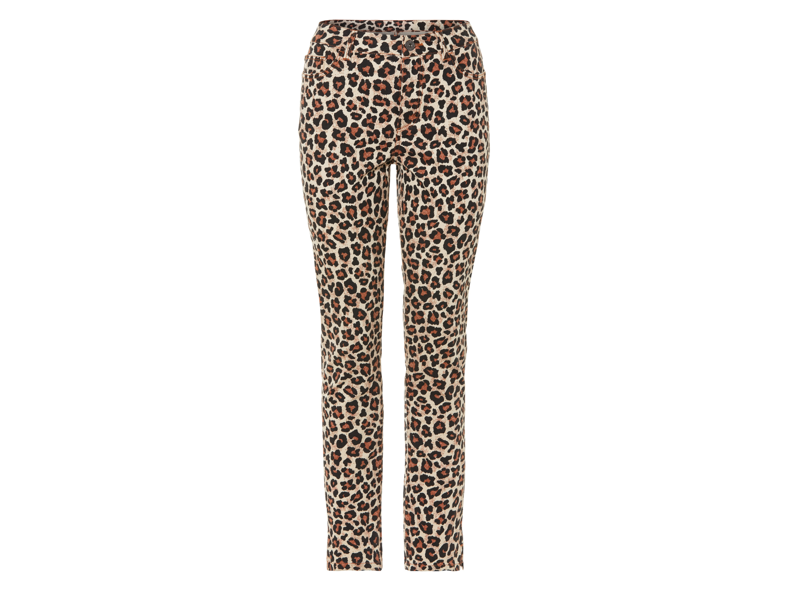 esmara Spodnie damskie, slim fit 34, wysoka sylwetka, Panterka