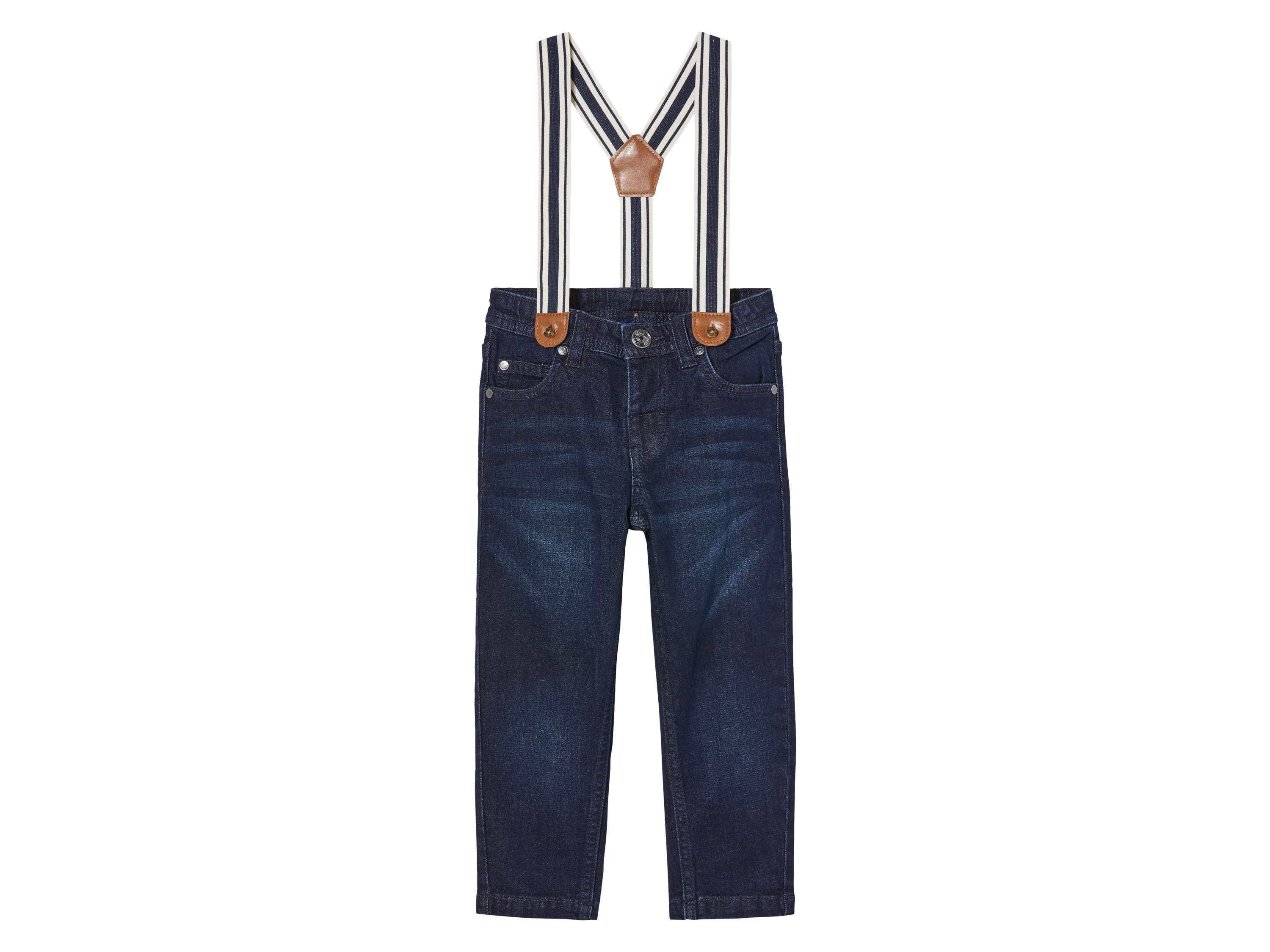 lupilu Jeansy dziecięce slim fit, z szelkami 116, Ciemnoniebieski