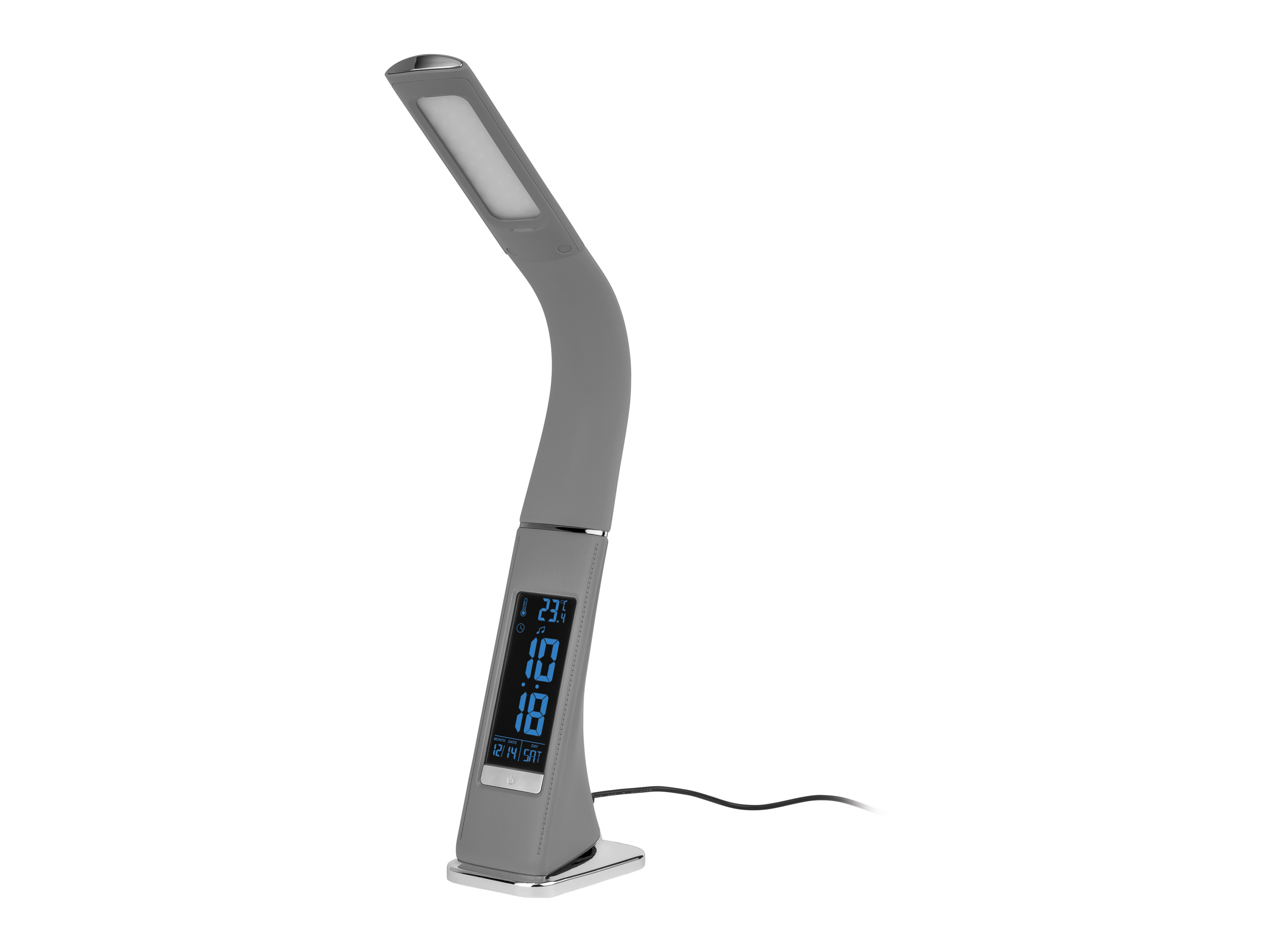 Livarno home Lampa stołowa LED z zegarem Szary