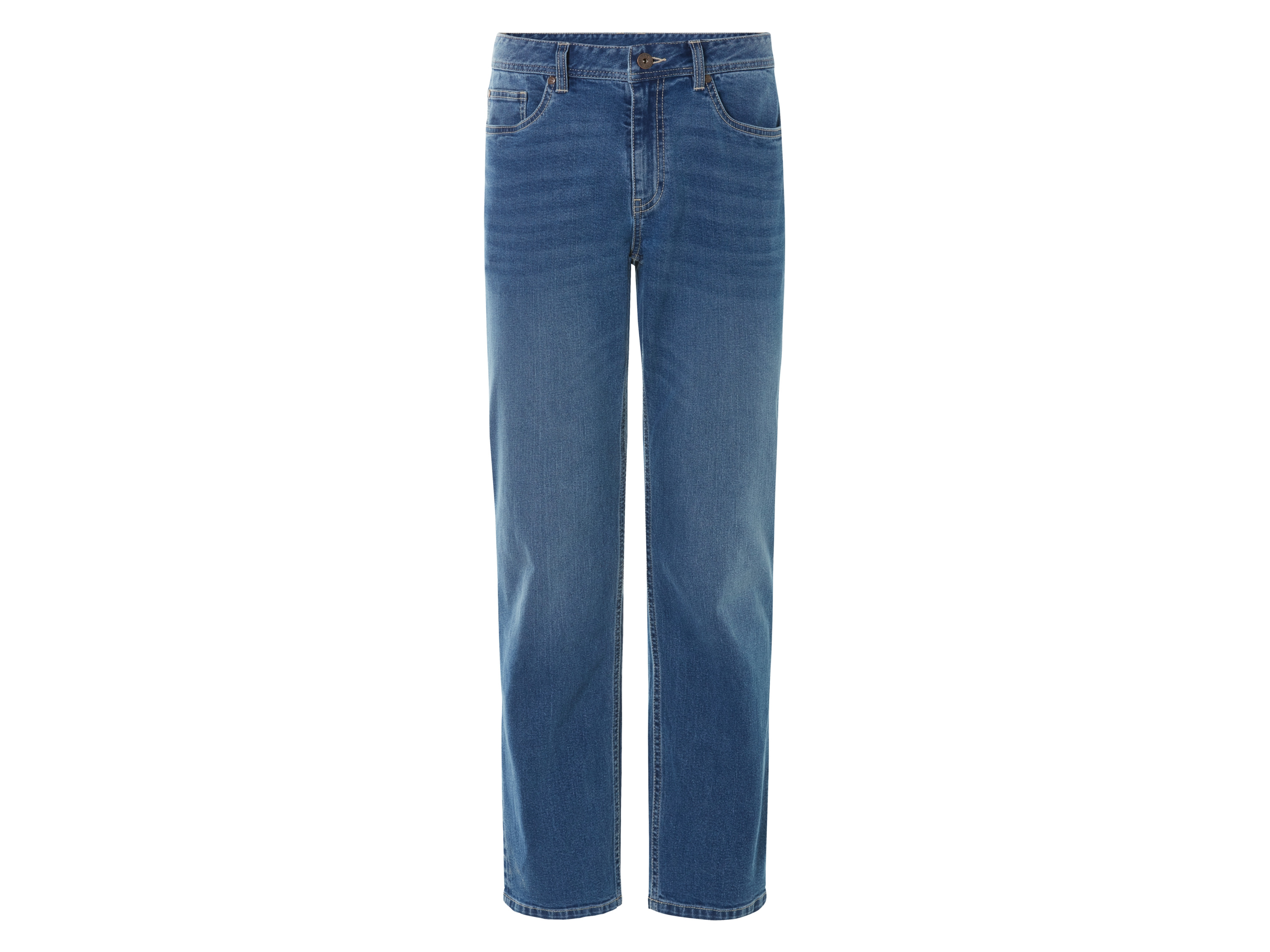 Livergy Jeansy męskie z bawełną, straight fit Niebieski, 52 36/32