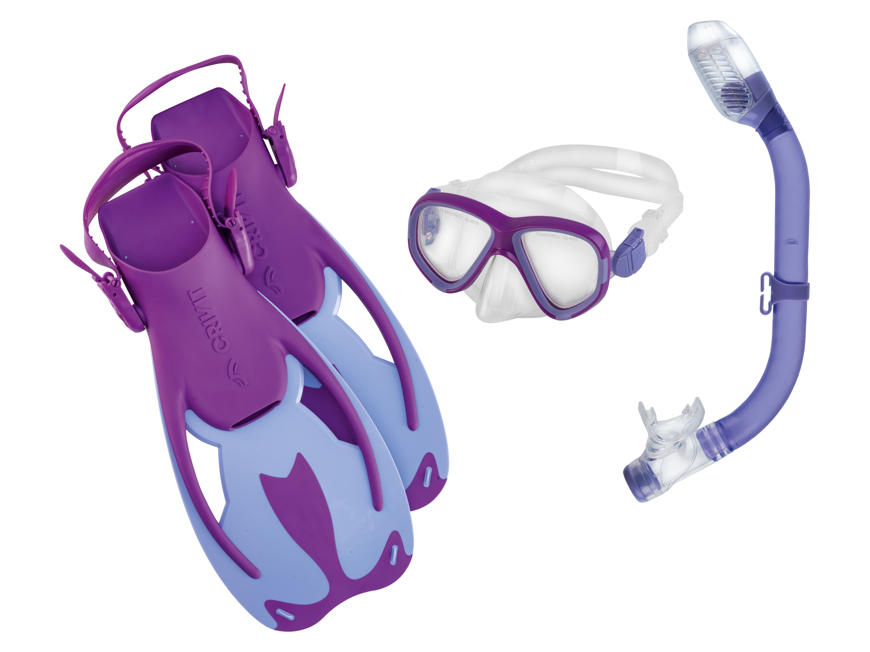 Crivit Zestaw do nurkowania i snorkelingu dla dzieci fioletowy/czarny rozmiar s