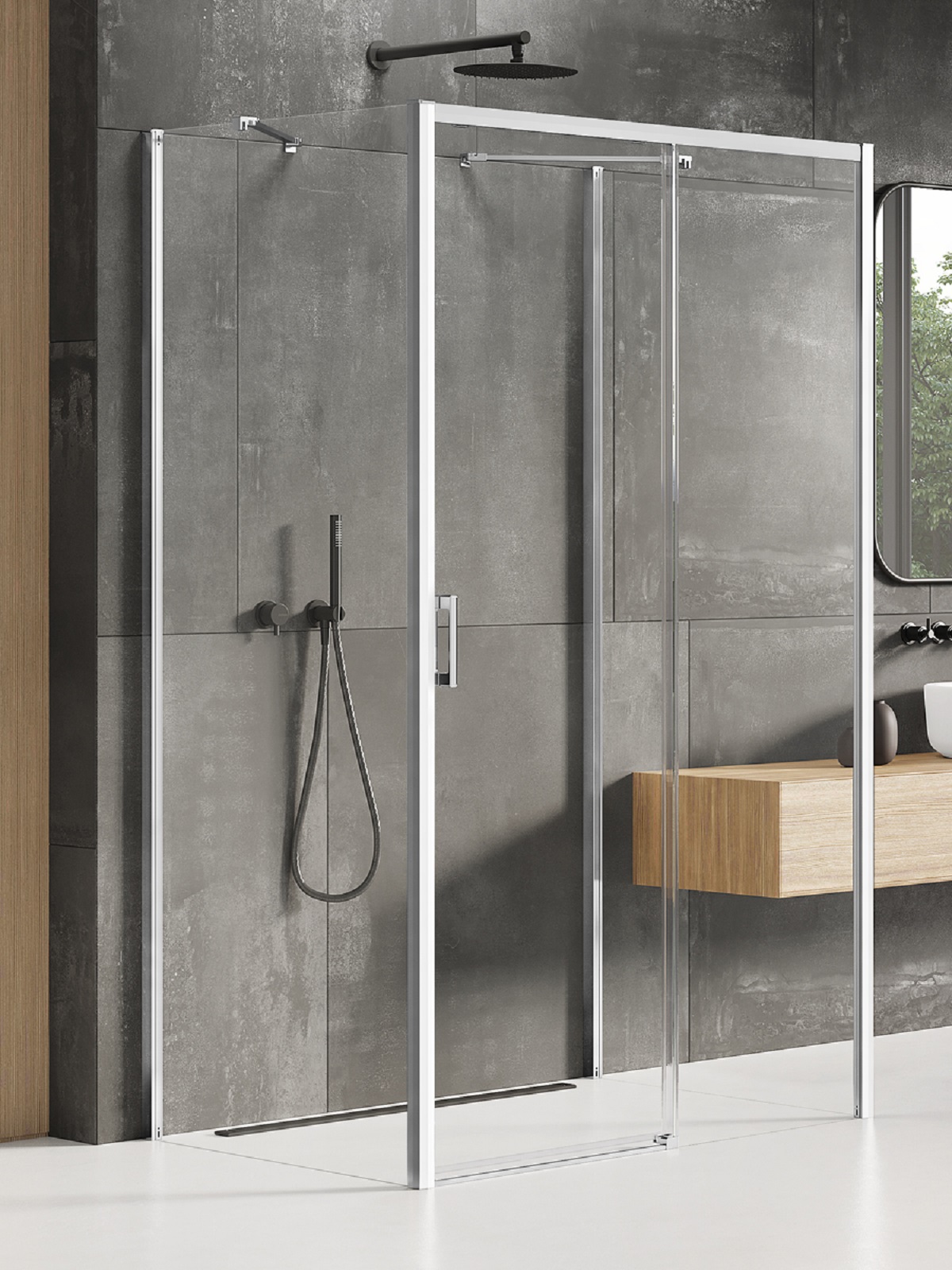 Darmowa Dostawa - Kabina prysznicowa 150x70 cm prostokątna chrom połysk/szkło przezroczyste New Trendy Prime K0860