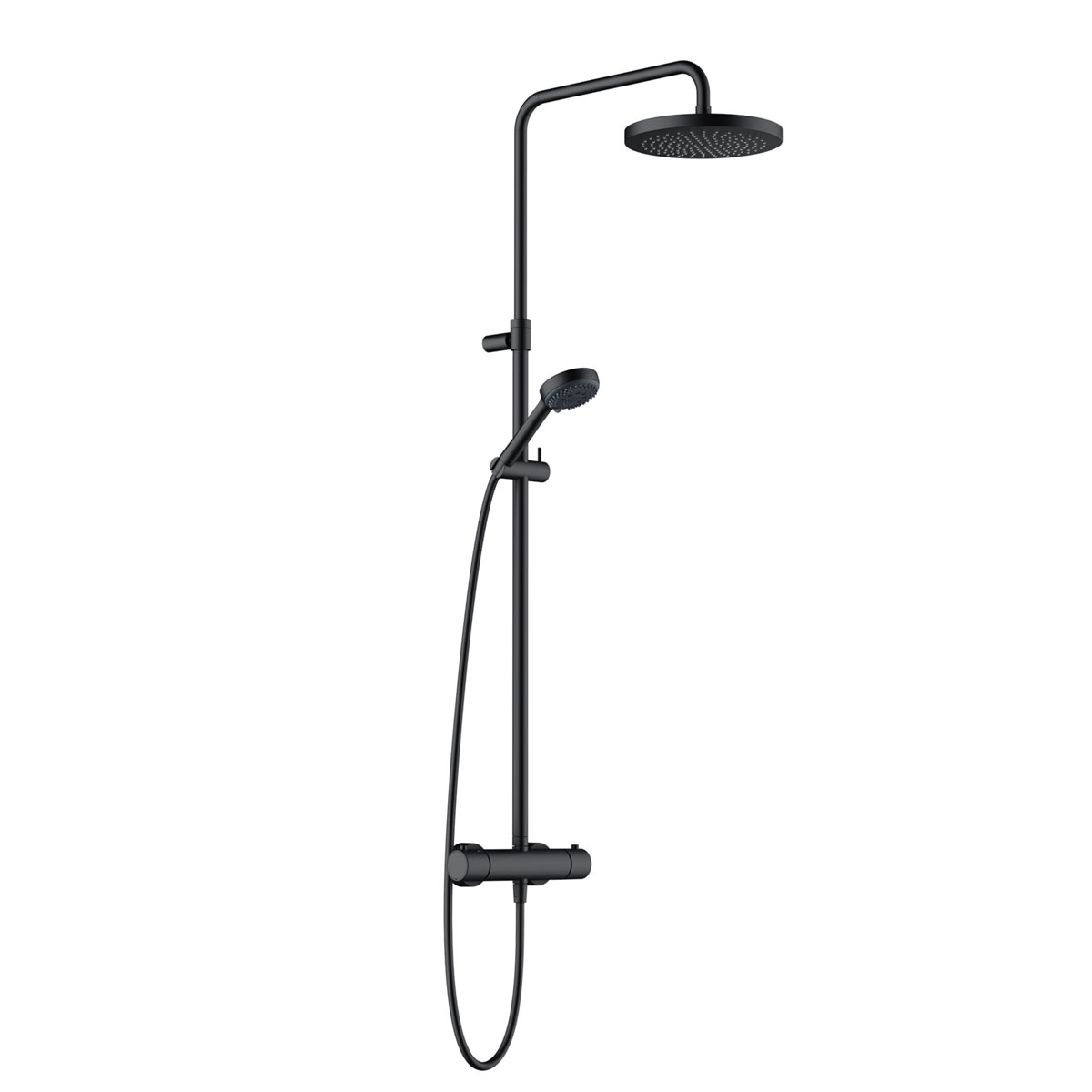 Darmowa Dostawa - Zestaw prysznicowy ścienny termostatyczny z deszczownicą czarny Kludi Dual Shower System 680823900