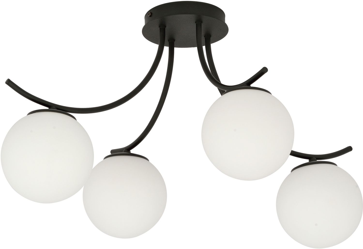 Darmowa Dostawa - Lampa podsufitowa 4x10 W czarna-opal Emibig Boston 11094