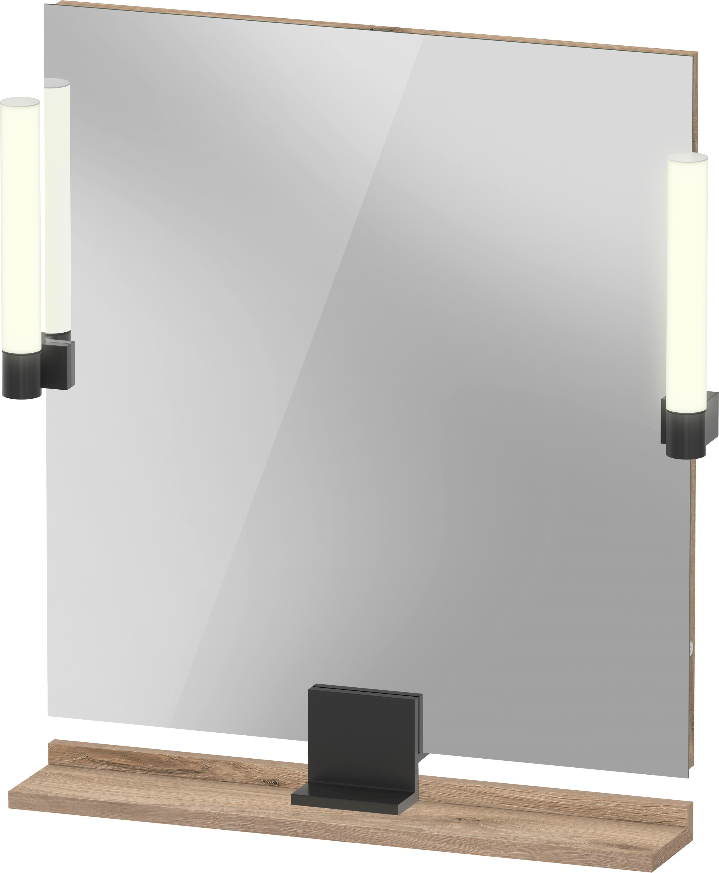 Darmowa Dostawa - Lustro 65x65 cm kwadratowe z oświetleniem czarny-drewno Duravit Sivida SV74210BD550000