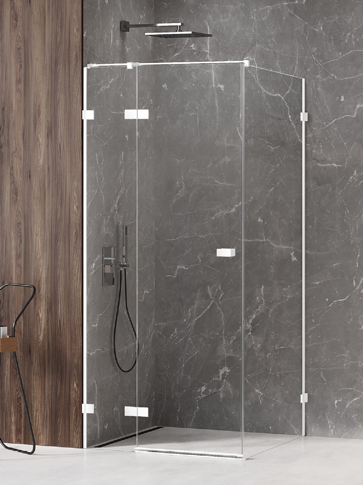 Darmowa Dostawa - Kabina prysznicowa 90x70 cm prostokątna biały mat/szkło przezroczyste New Trendy Avexa White EXK2707