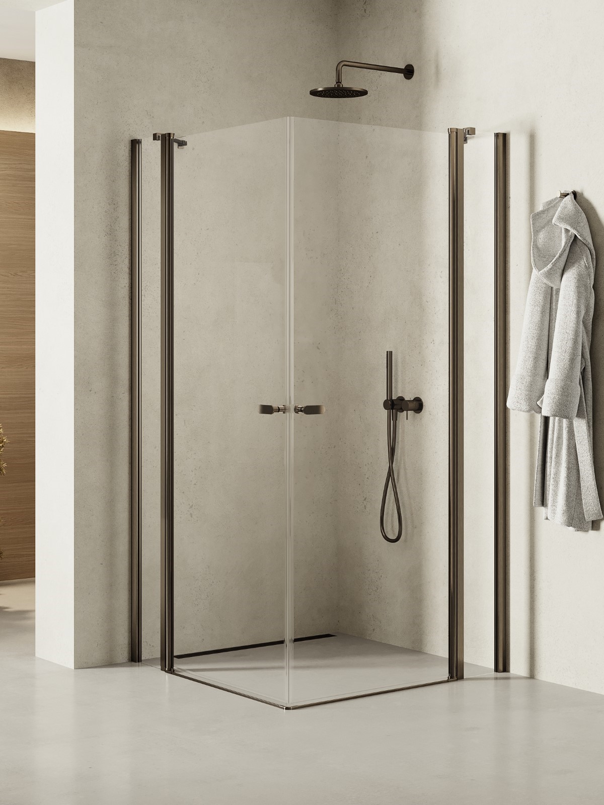 Darmowa Dostawa - Kabina prysznicowa 120x100 cm prostokątna grafitowy szczotkowany/szkło przezroczyste New Trendy New Soleo Gunmetal Brushed K2189