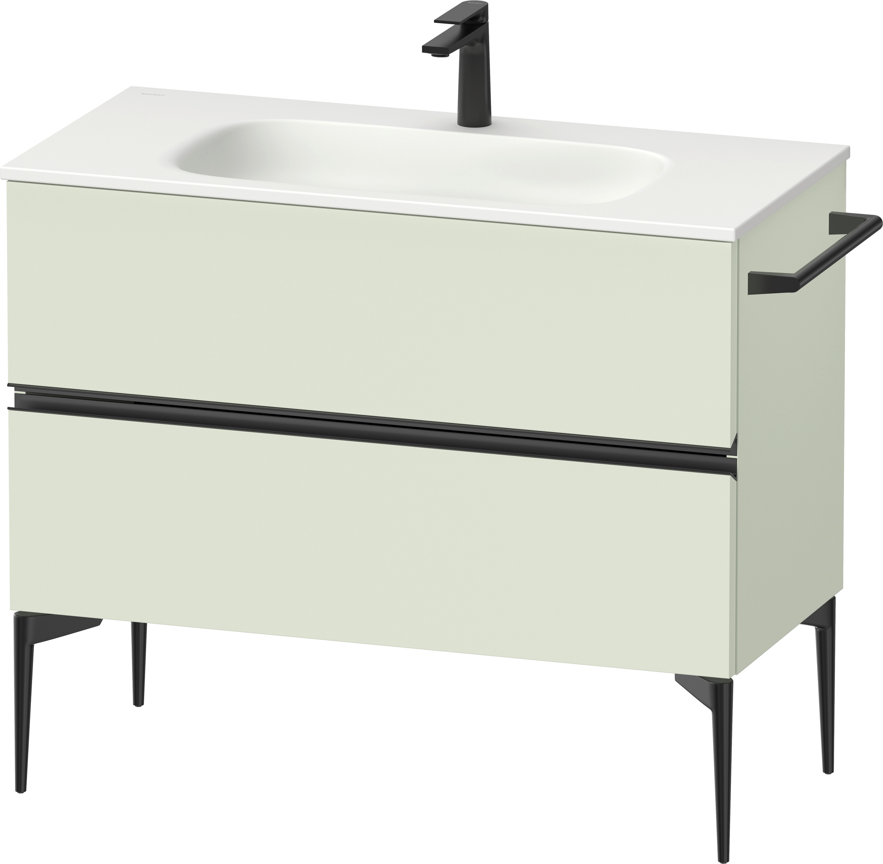 Darmowa Dostawa - Szafka 101x47.7x59.2 cm podumywalkowa wisząca czarna-zielona Duravit Sivida SV46520BDHH0000