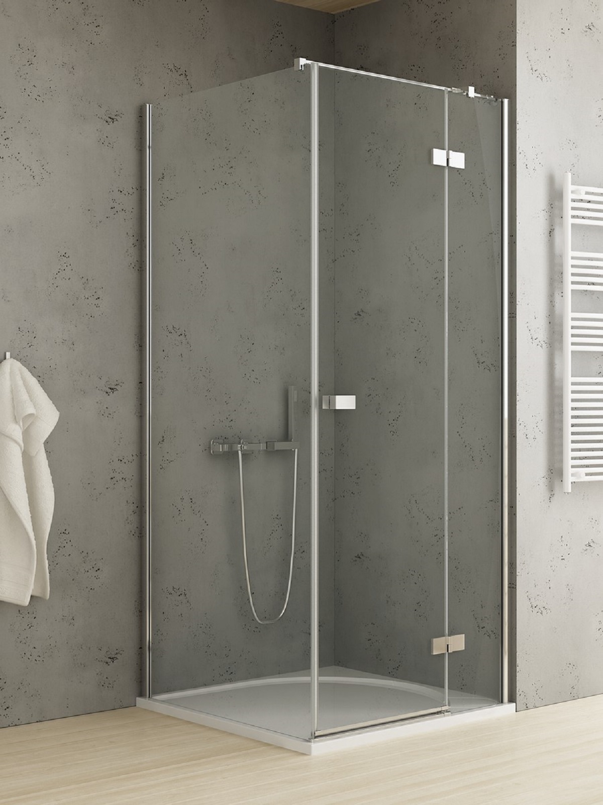 Darmowa Dostawa - Kabina prysznicowa 90x80 cm prostokątna chrom połysk/szkło przezroczyste New Trendy Reflexa EXK5107