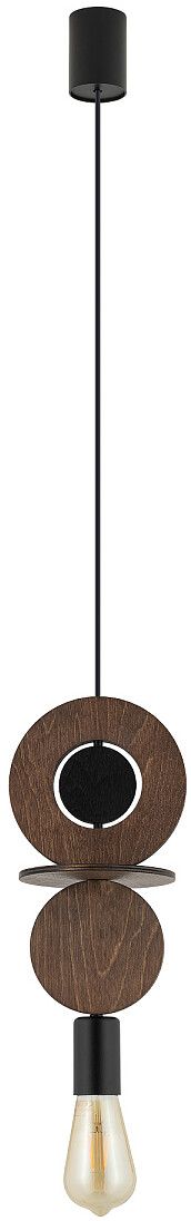 Darmowa Dostawa - Lampa wisząca 1x25 W czarna-drewno Nowodvorski Lighting Drops Wood 11175