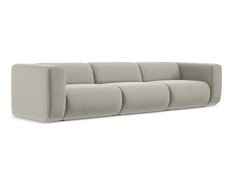 4-osobowa kanapa modułowa Makamii Ekahi z weluru 319x89 cm perłowy 1 szt.