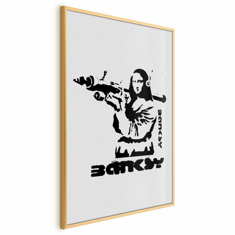 Plakat Artgeist Mona Lisa z bazuką 29,7x42 cm z ramą złotą 1 szt