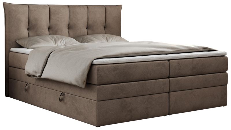 Łóżko kontynentalne MKS Meble PREMIUM 10 KING 160x200 H3 Brązowy welvet 1szt.