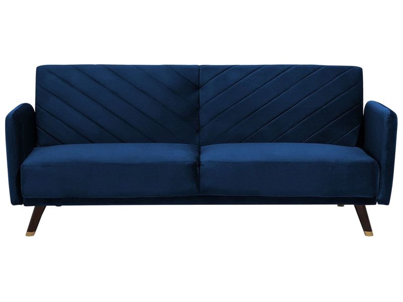Sofa rozkładana Senja Granatowy Welur 1 szt.