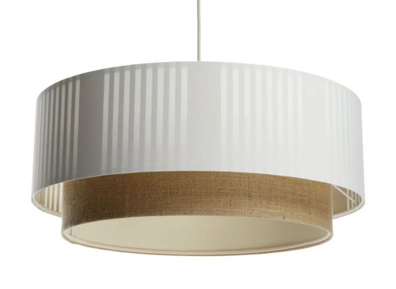 Lampa Bps Koncept wisząca DUO LAMI LINE 60x25 biała/jutowa 1 szt