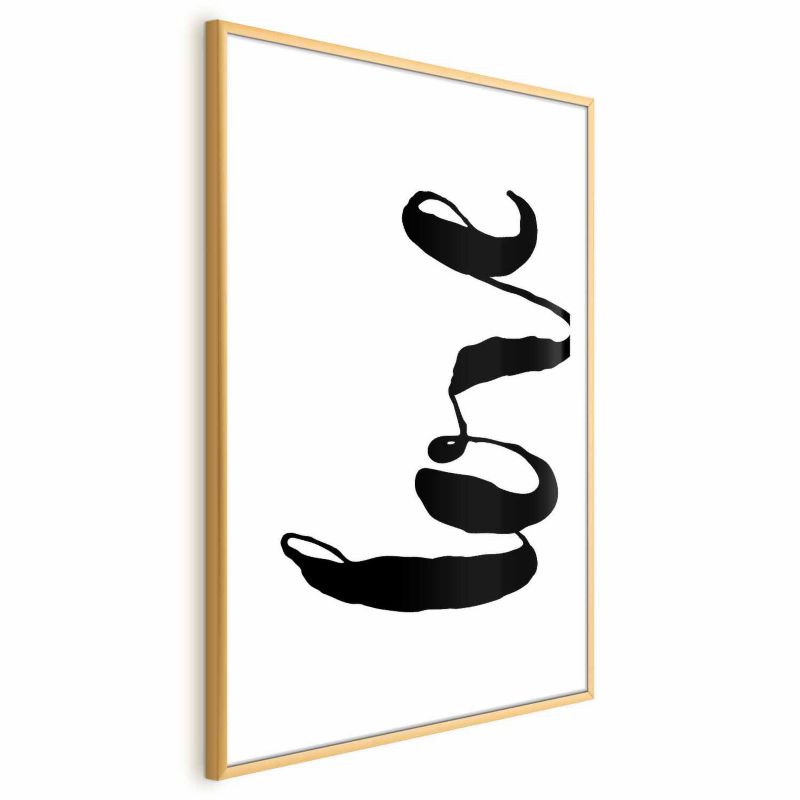 Plakat Artgeist Czarne Love 21x30 cm z ramą złotą 1 szt