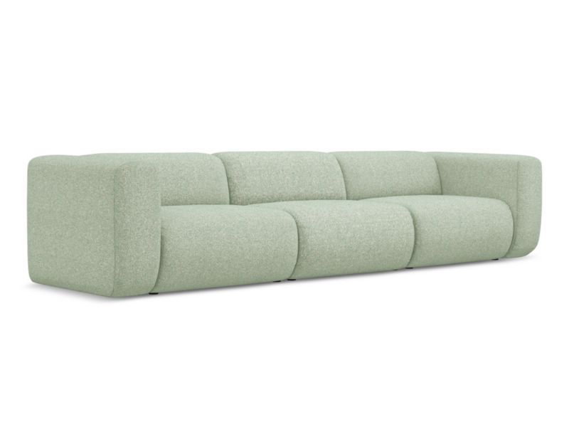 4-osobowa kanapa modułowa Makamii Ekahi z tkaniny strukturalnej 319x89 cm jasnozielony 1 szt.