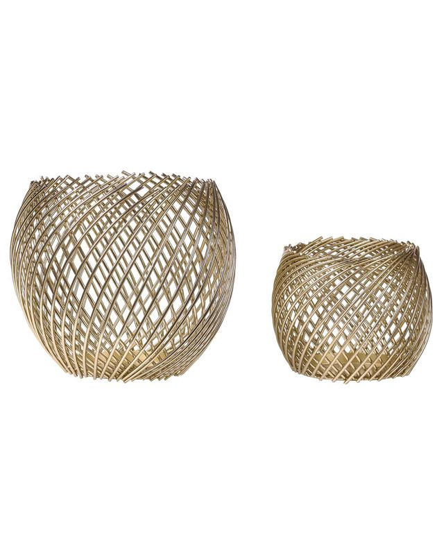 Zestaw 2 świeczników Tanduy Metal 18/22 cm Złoty 1 par.