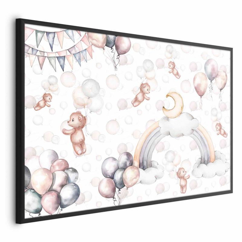 Plakat Artgeist Misie w przestworzach 30x21 cm z ramą czarną 1 szt