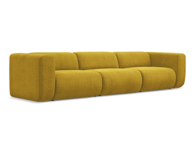4-osobowa kanapa modułowa Makamii Ekahi z tkaniny szenilowej 319x89 cm musztardowy 1 szt.
