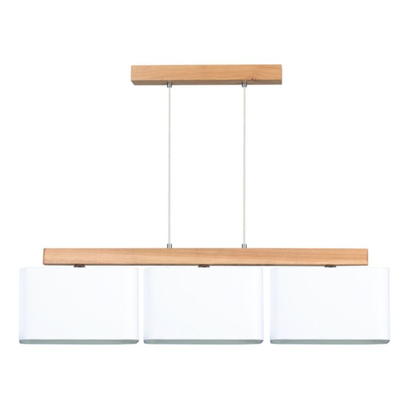Drewniana Lampa Wisząca SPOT Light 3xE27 Max.25W Dąb Olejowany FSC w Połączeniu z Białymi Abażurami, 1 szt.