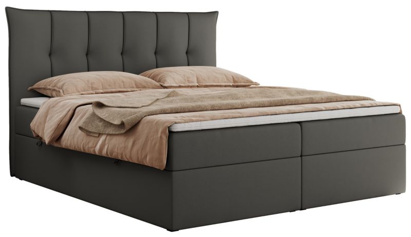Łóżko kontynentalne MKS Meble PREMIUM 10 180x200 H4 Ciemnoszary ecoskóra 1szt.