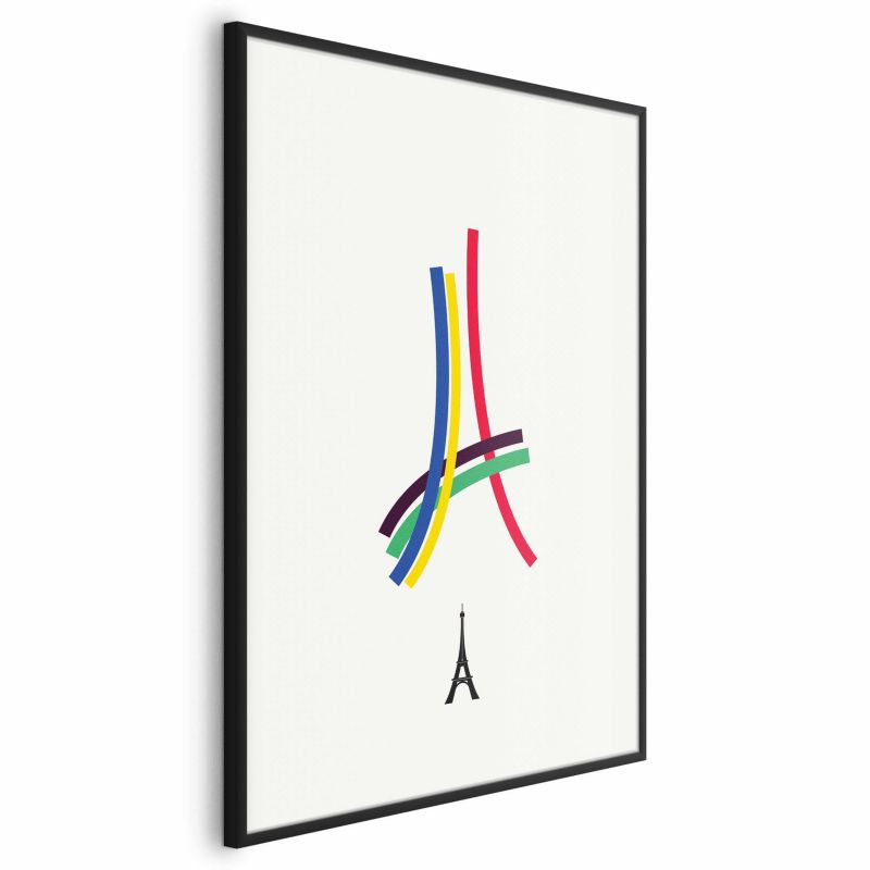Plakat Artgeist Abstrakcyjna Wieża Eiffla 29,7x42 cm z ramą czarną 1 szt