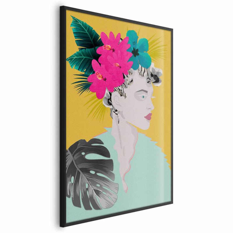 Plakat Artgeist Kwiaty we włosach 21x30 cm z ramą czarną 1 szt
