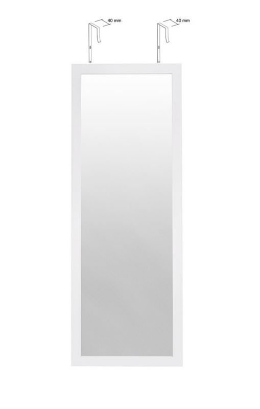 Lustro prostokątne BD art wiszące na drzwi 125x36 cm białe 1 szt.