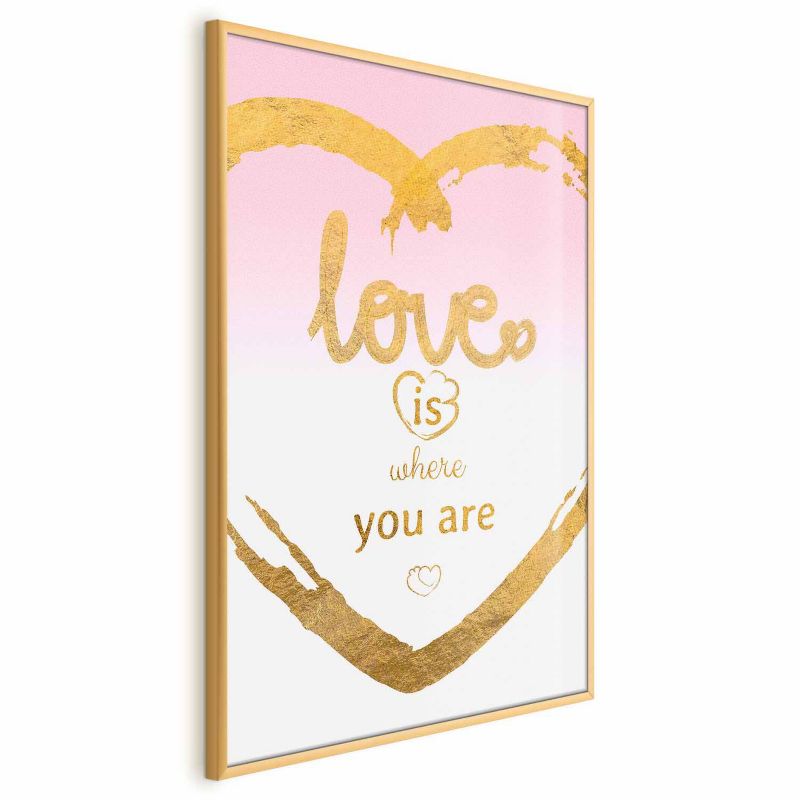 Plakat Artgeist Love Is 21x30 cm z ramą złotą 1 szt