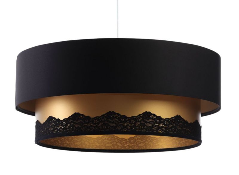 Lampa Bps Koncept wisząca DOUBLE ELEGANT 40 czarna/złota na pranie 1 szt