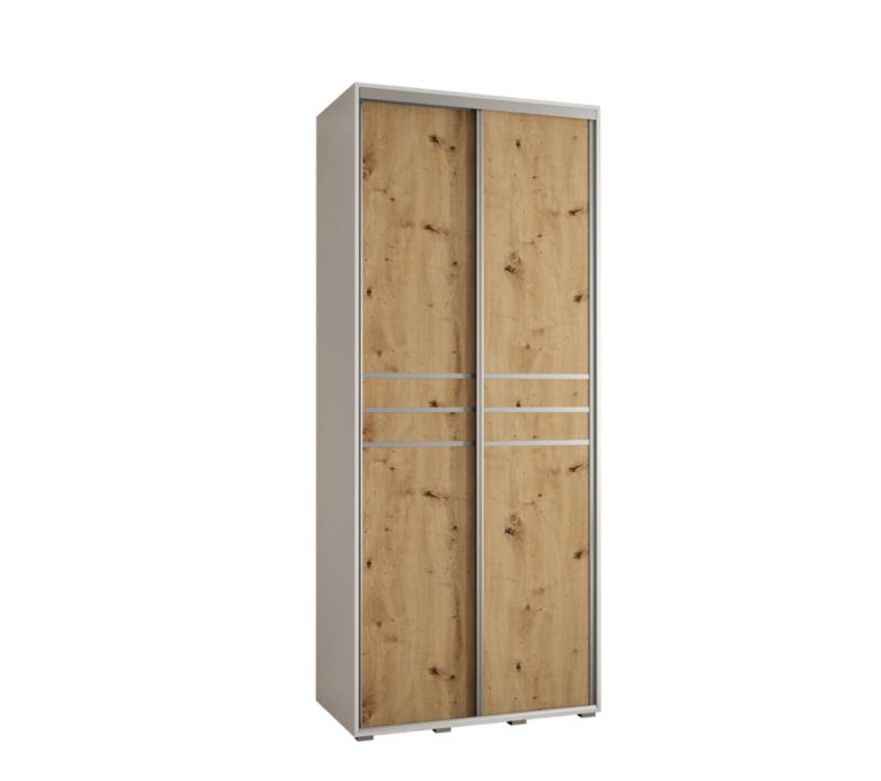 Szafa przesuwna Abiks DAVOS 10 wysoka szer.100cm biały/artisan/srebrny 1szt.
