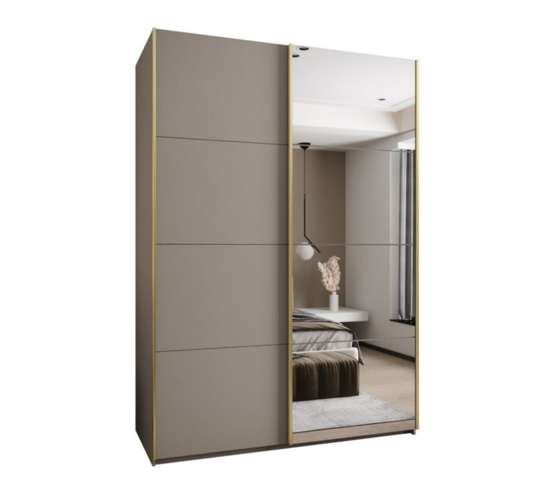 Szafa przesuwna Abiks LUX 3 wysoka szer.180cm kaszmir/kaszmir/złoty 1szt.