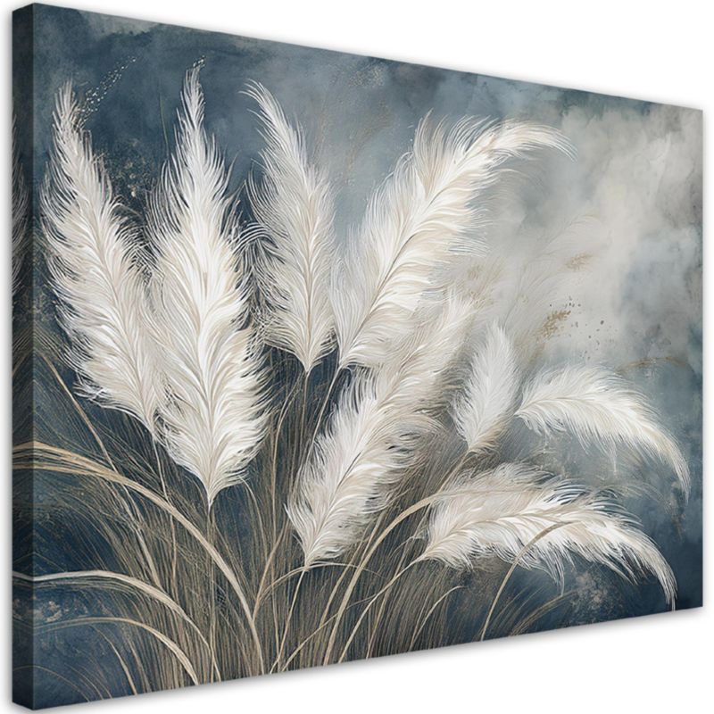 Obraz do salonu Feeby Trawa Pampasowa Botanika Szary 90x60 cm 1szt