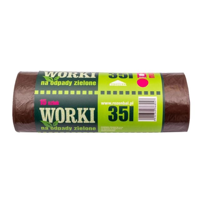 Worek do segregacji odpadów bio Rozenbal brązowy 35 l 15 szt.
