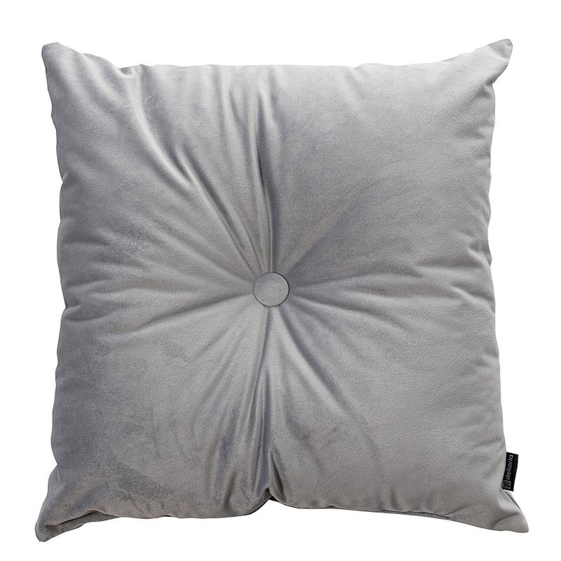 Poduszka kwadratowa Velvet z guzikiem Dekoria Velvet 37 x 37cm srebrzysty szary 1 szt.