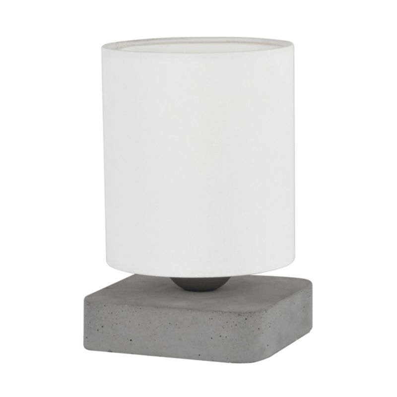 Lampa Stołowa SPOT Light 1xE27 Max.25W Połączenie Szarego Betonu z Białą Tkaniną, Polski Producent, 1 szt.