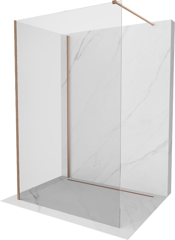 Ścianka prysznicowa Walk-in Mexen Kioto miedź szczotkowana 130 x 95 cm 1 szt.