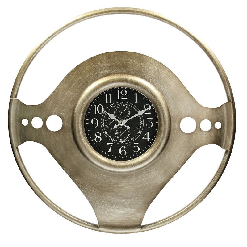 Zegar ścienny Dekoria Rally śr. 50 cm metaliczny 1 szt.