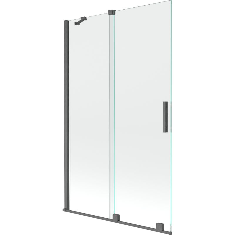 Parawan nawannowy rozsuwany Mexen Velar transparent gun gray 110x150 cm 1 szt.