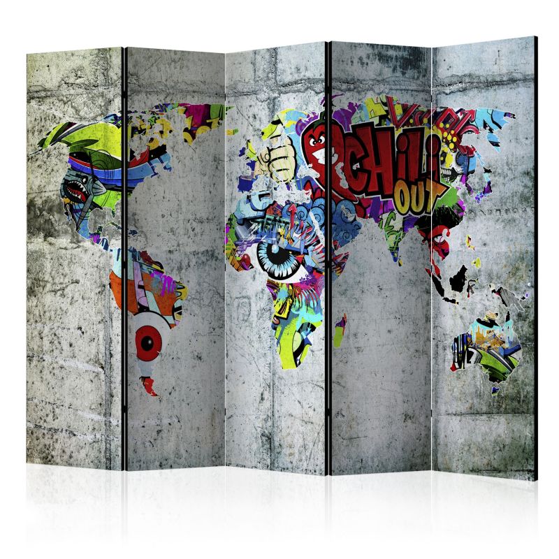 Parawan dwustronny Artgeist Mapy 225x172 cm Mapy 1 szt