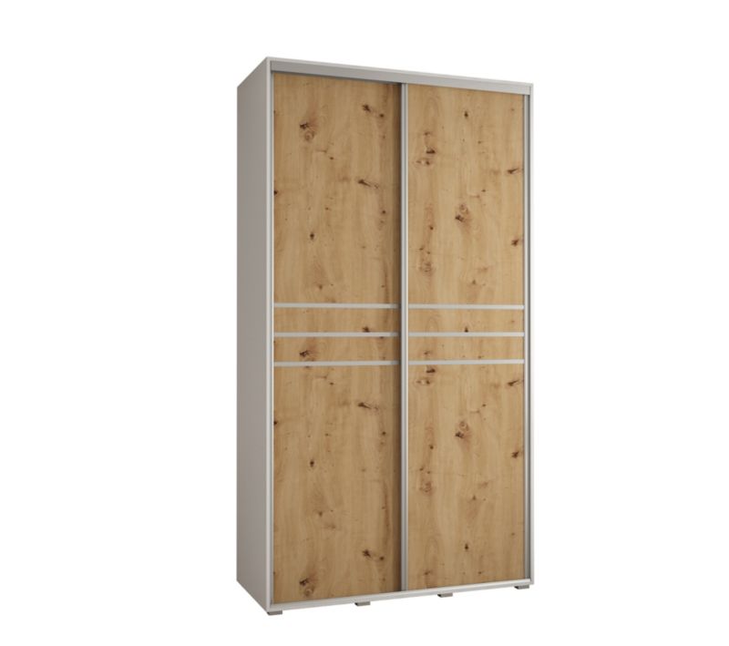 Szafa przesuwna Abiks DAVOS 10 wysoka szer.140cm biały/artisan/srebrny 1szt.