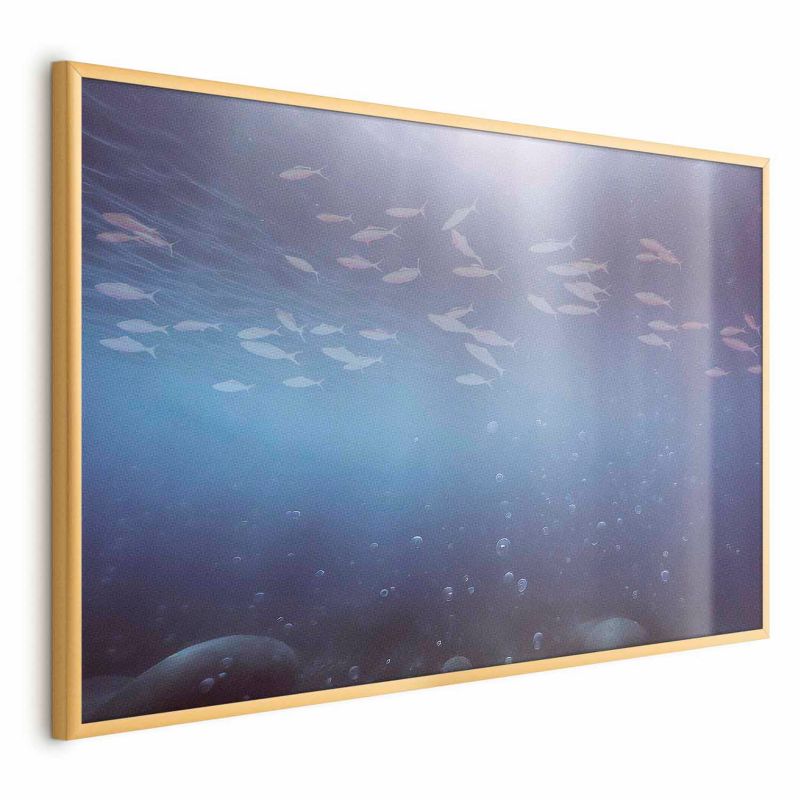 Plakat Artgeist Rybki w głębinach 42x29,7 cm z ramą złotą 1 szt