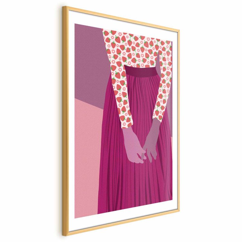 Plakat Artgeist Truskawkowa pani 60x90 cm z ramą złotą 1 szt
