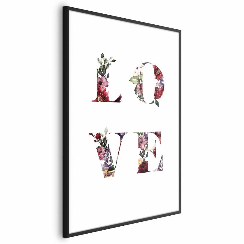 Plakat Artgeist Miłość w kwiatach 40x60 cm z ramą czarną 1 szt